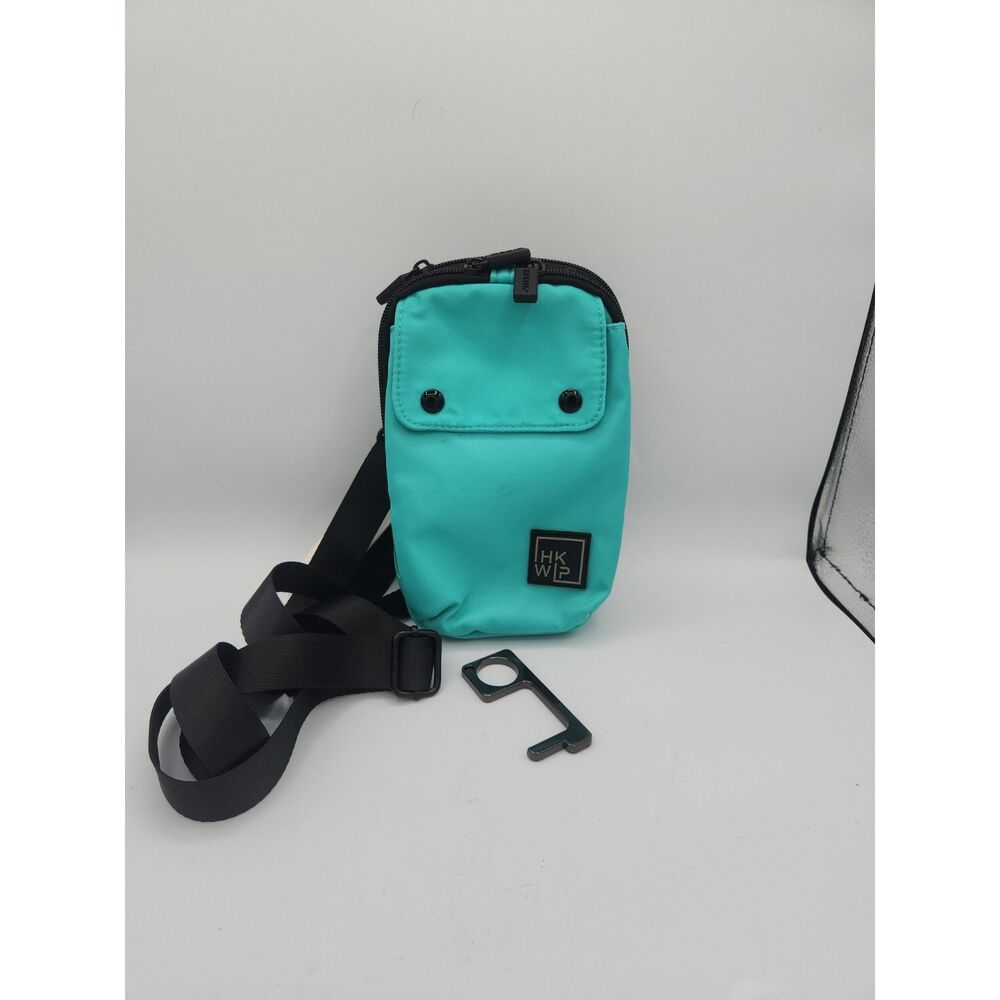 IHKWIP Nylon PPE Carrier Crossbody Bag-turquios-With Straps & Touchless Tool NWT